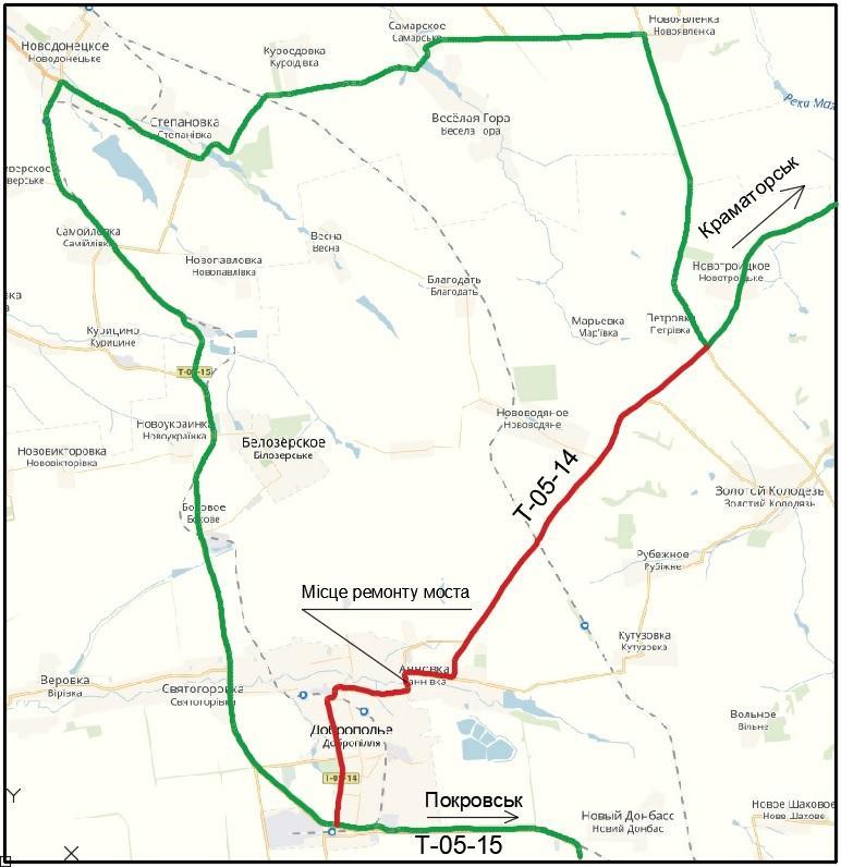 Поблизу Добропілля ремонтують мост