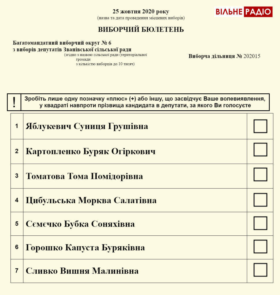 Кремові депутати та рожеві голови: на місцевих виборах будуть різнокольорові бюлетені (макети)