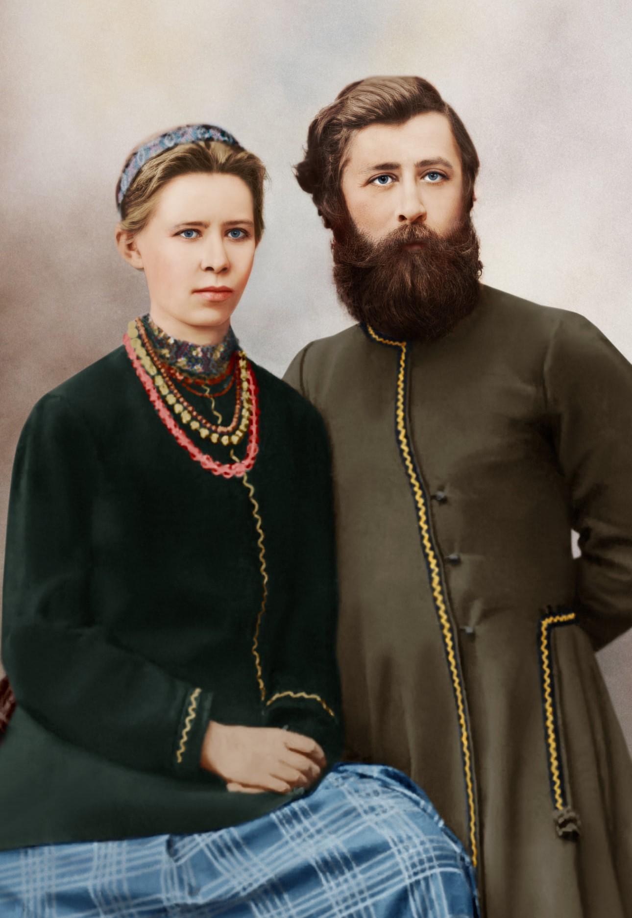 Леся Українка з братом Михайлом