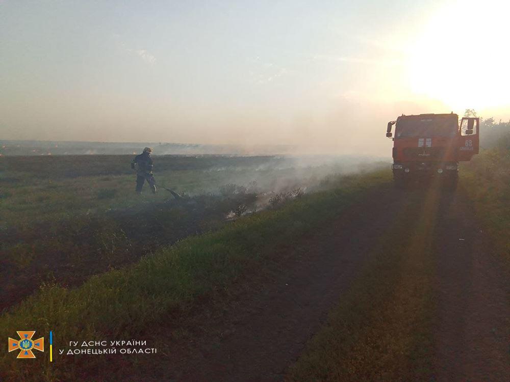 В Донецкой области за день вспыхнуло почти полсотни пожаров