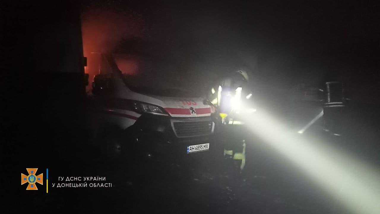 пожежа машини швидкої допомоги в Краматорську