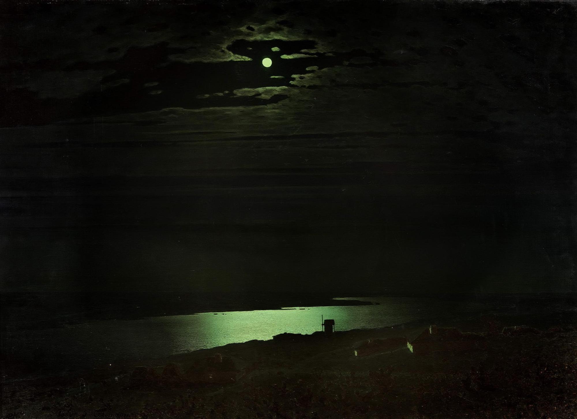 Картина известного художника из Мариуполя Архипа Куинджи "Лунная ночь на Днепре"
