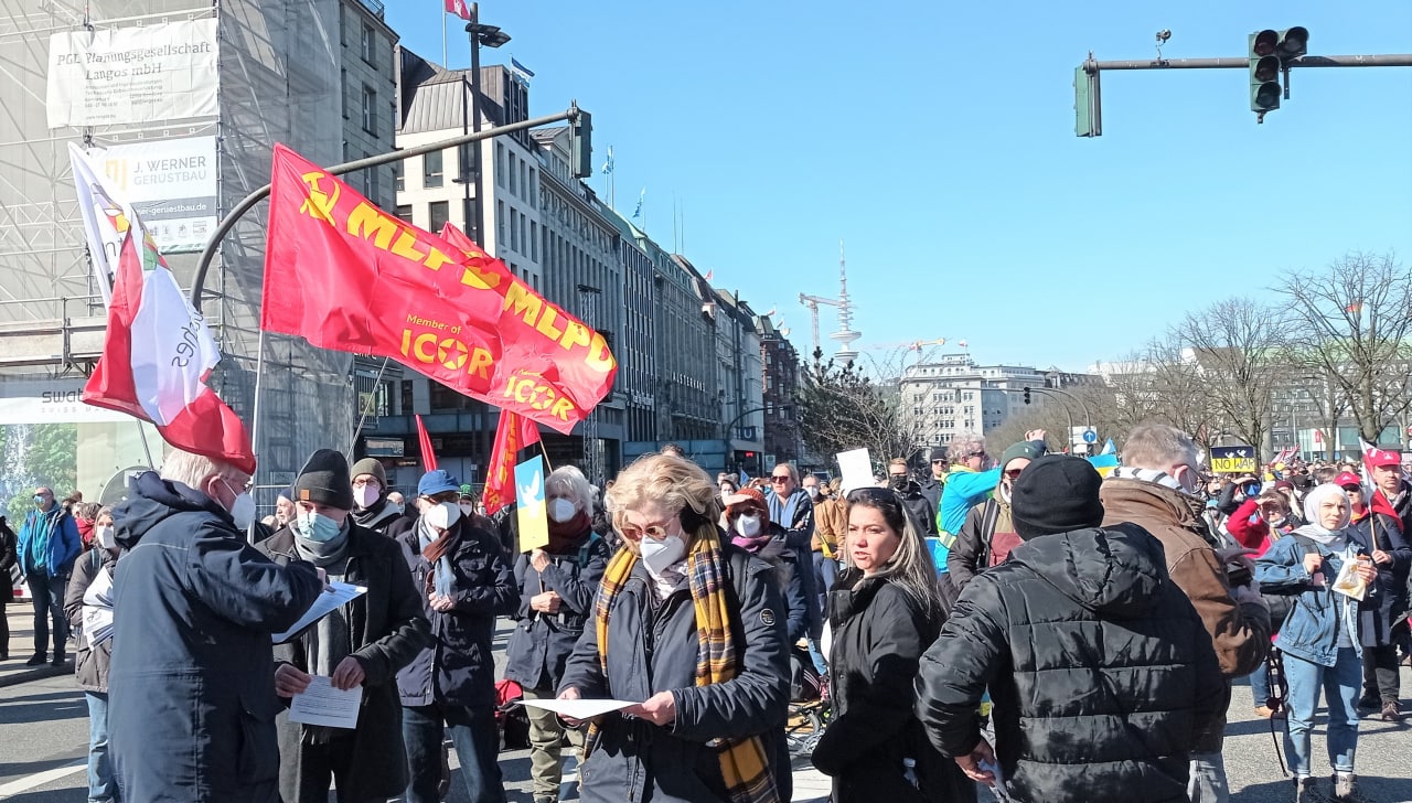демонстрация против войны в Украине в Германии