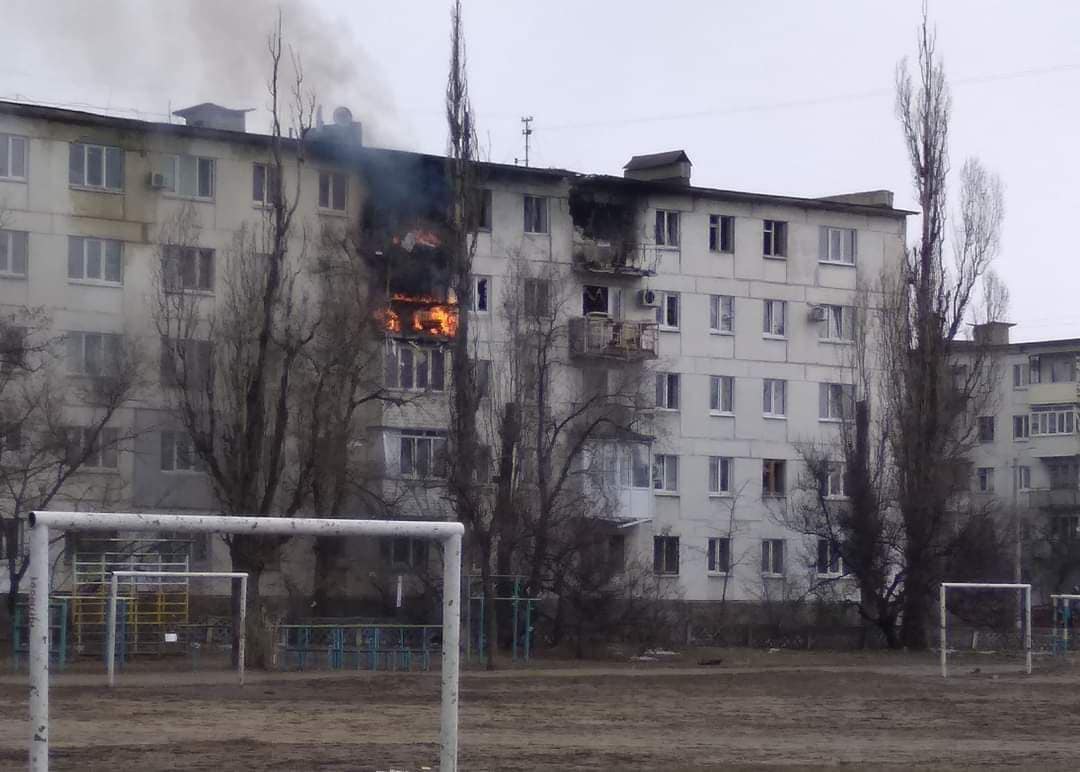 Последствия обстрела Луганской области 10 апреля