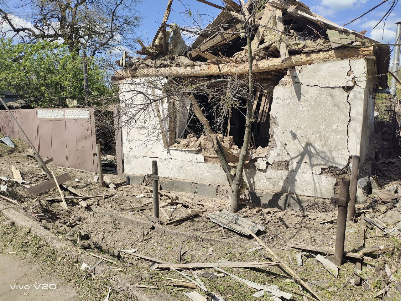 последствия обстрела российской армии в Донецкой области