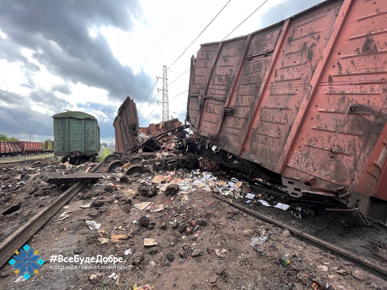 Окупанти знищили вагон з гуманітарною допомогою для 4 тисяч мешканців Донеччини
