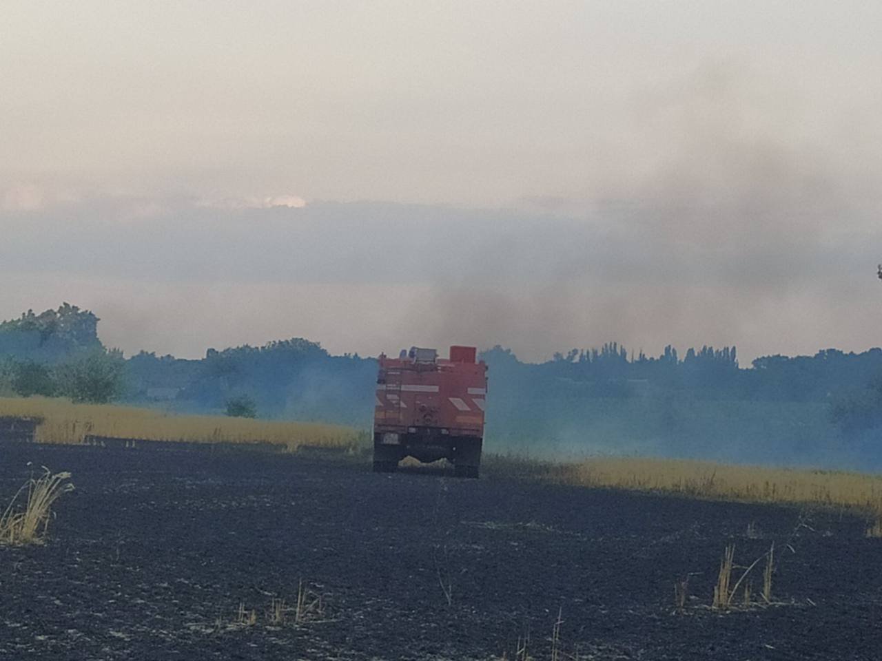 За один день от обстрелов оккупантов на Донетчине сгорели более 70 га пшеницы