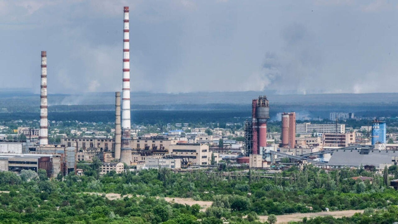 пожар на территории завода Азот в Северодонецке
