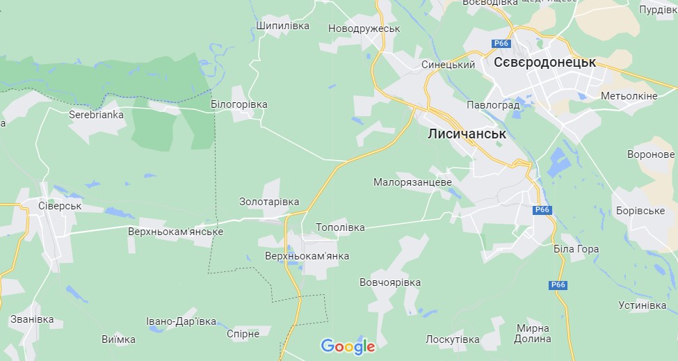 карта Луганщины