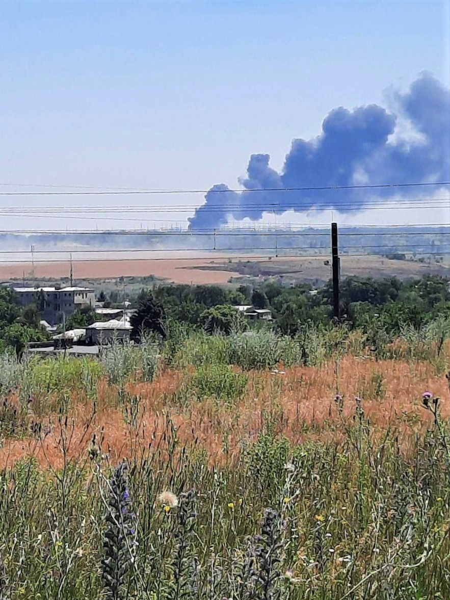 пожар на подстанции Донбасская 750 в Бахмуте