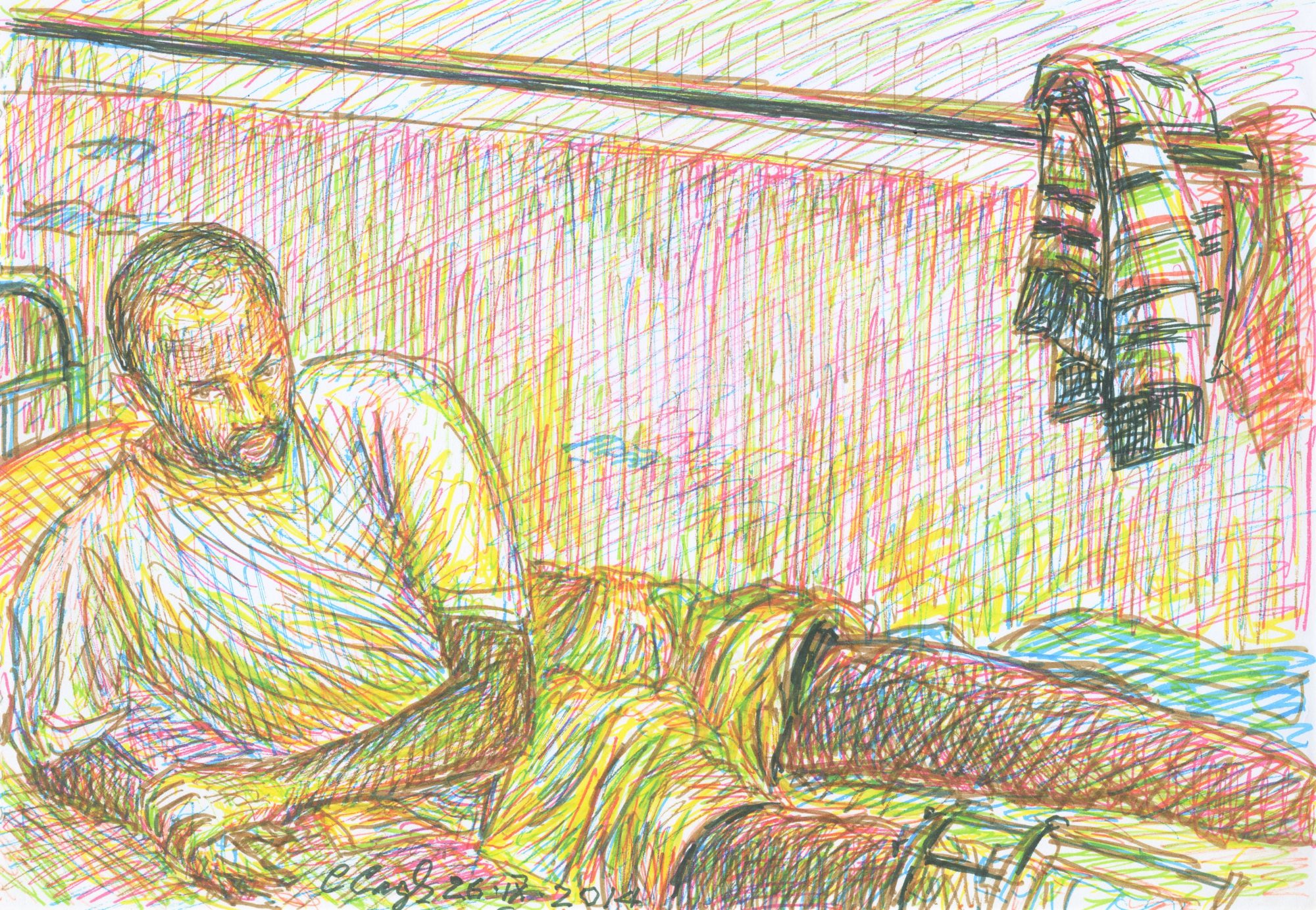рисунок раненый украинский гражданский в больнице Бахмута