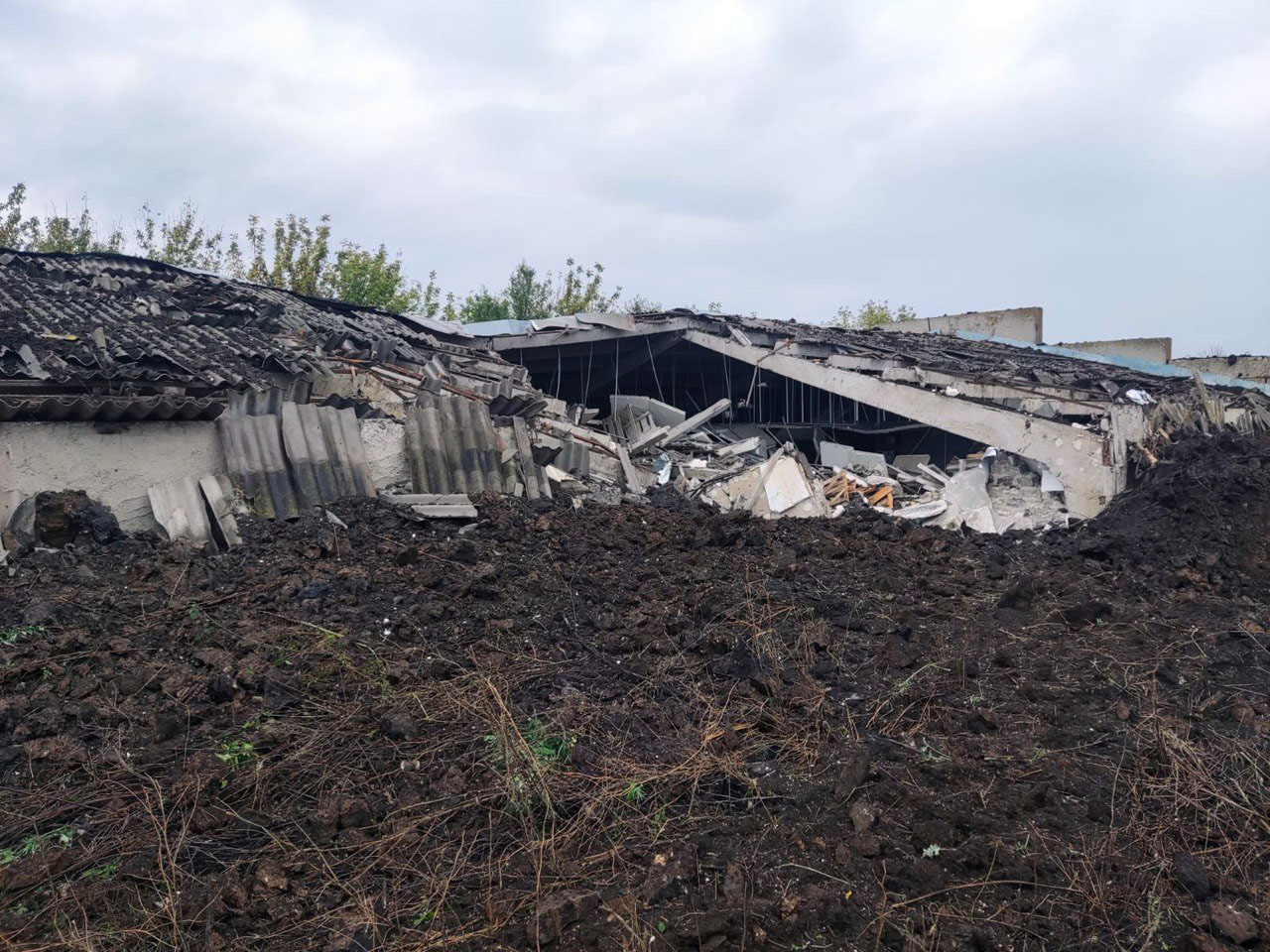 зруйнована господарська будівля в Донецькій області