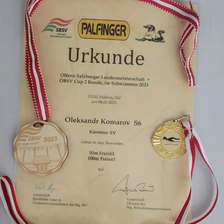 Паралімпієць з Маріуполя виборов дві золоті медалі з плавання на кубку Австрії 1