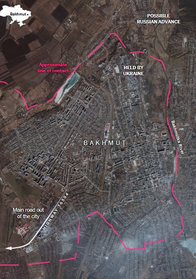Бахмут фото Maxar карта