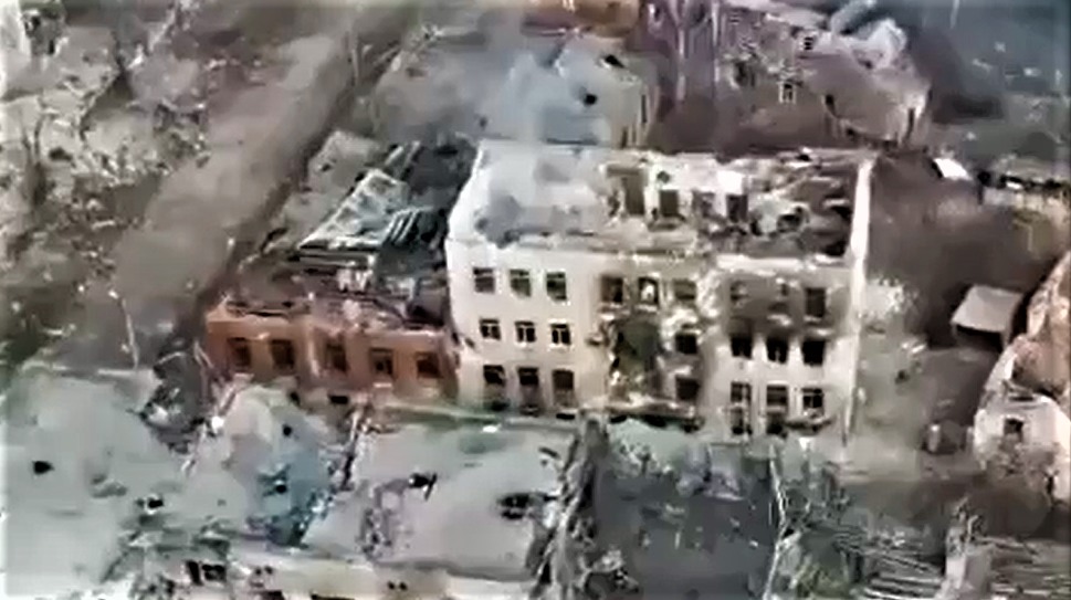 зруйнована окупантами РФ будівля УПСЗН у Бахмуті