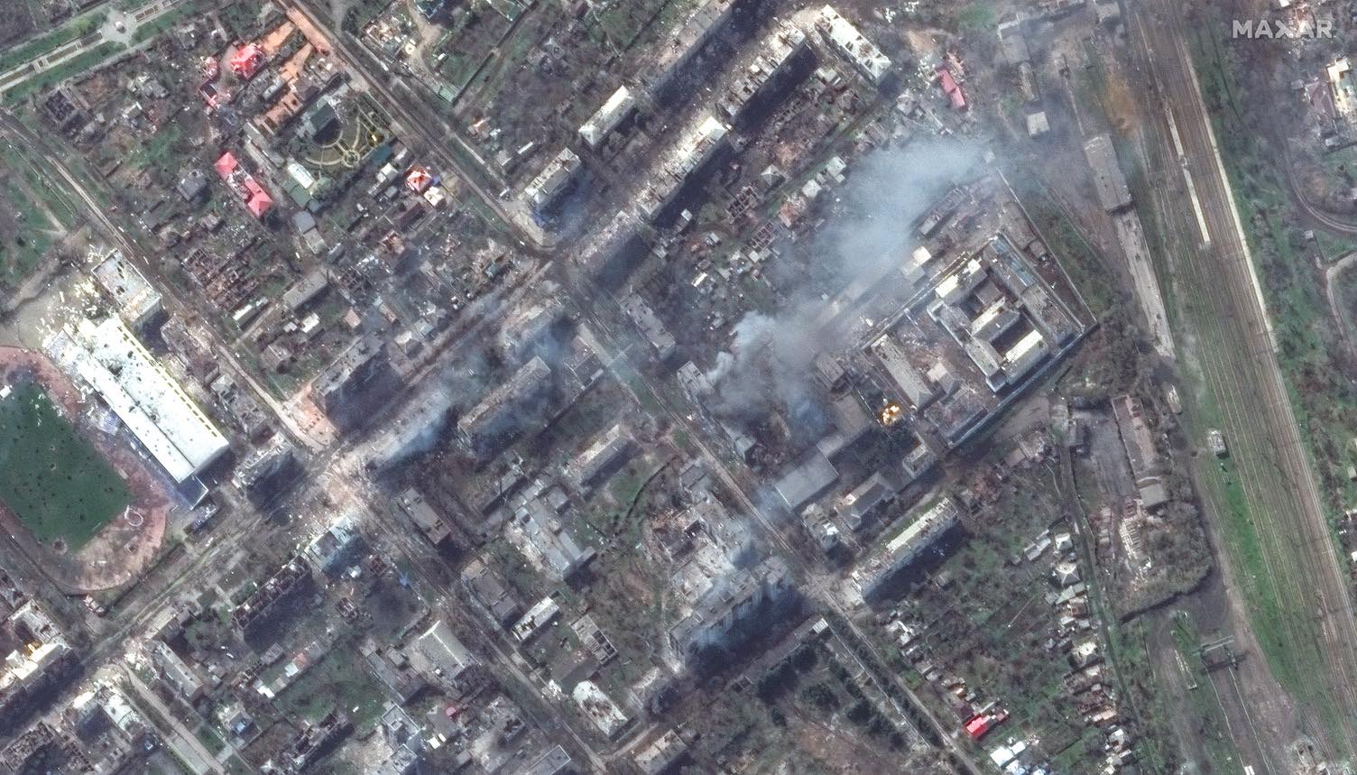 3 руйнування Бахмута на супутникових знімках Maxar