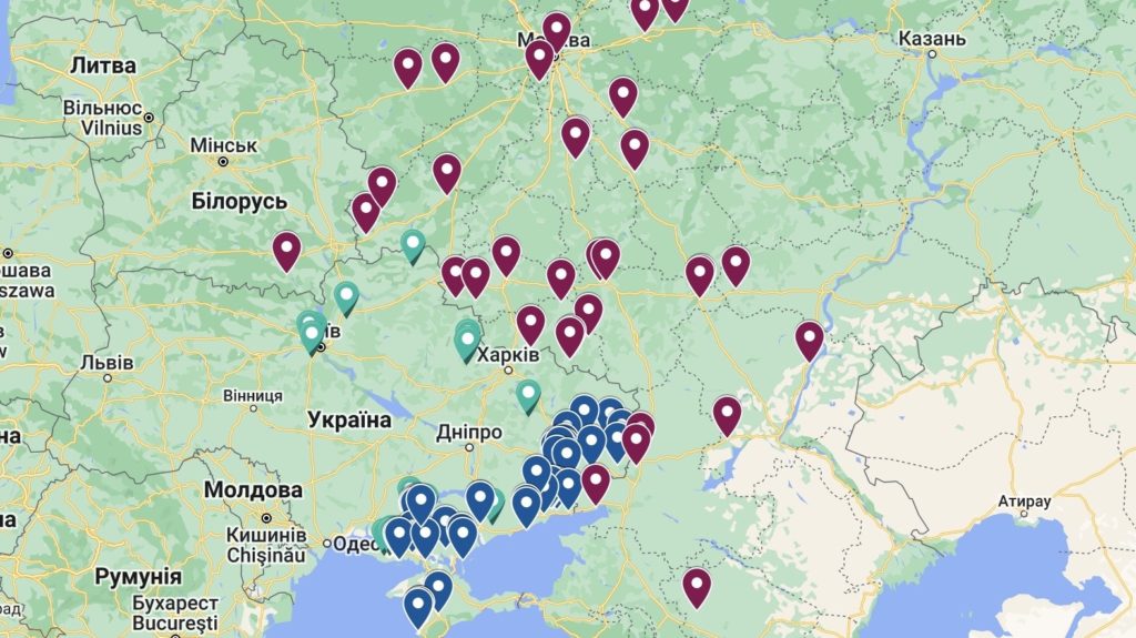Де Росія тримає полонених цивільних і військових: правозахисники розробили інтерактивну мапу