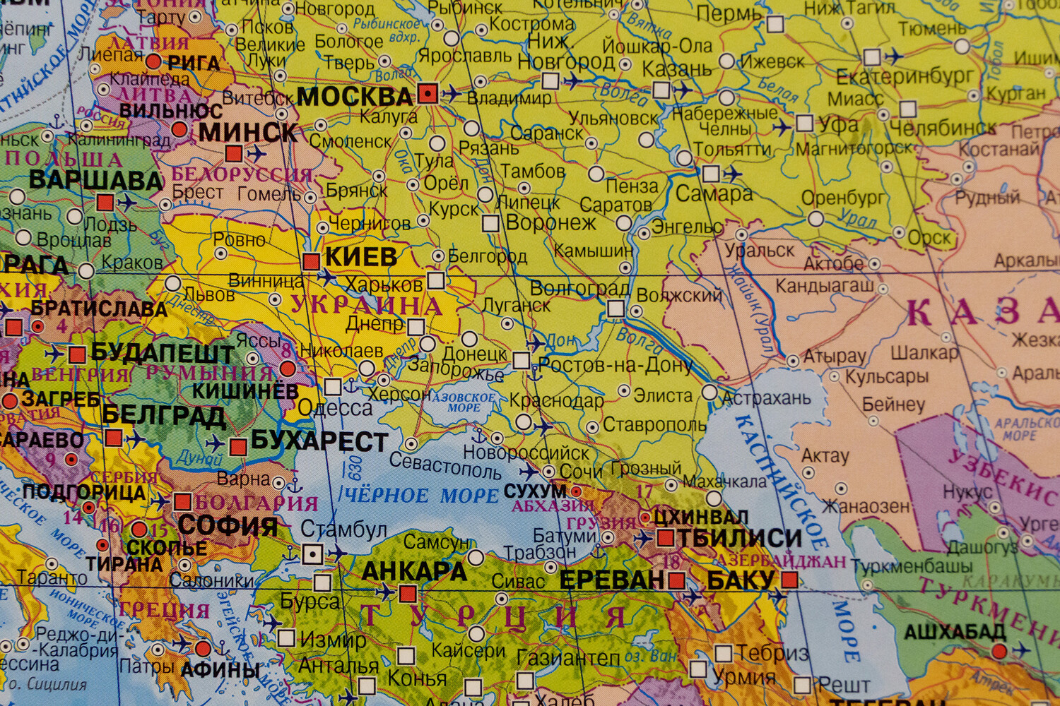 фрагмент російської карти з окупованими територіями України