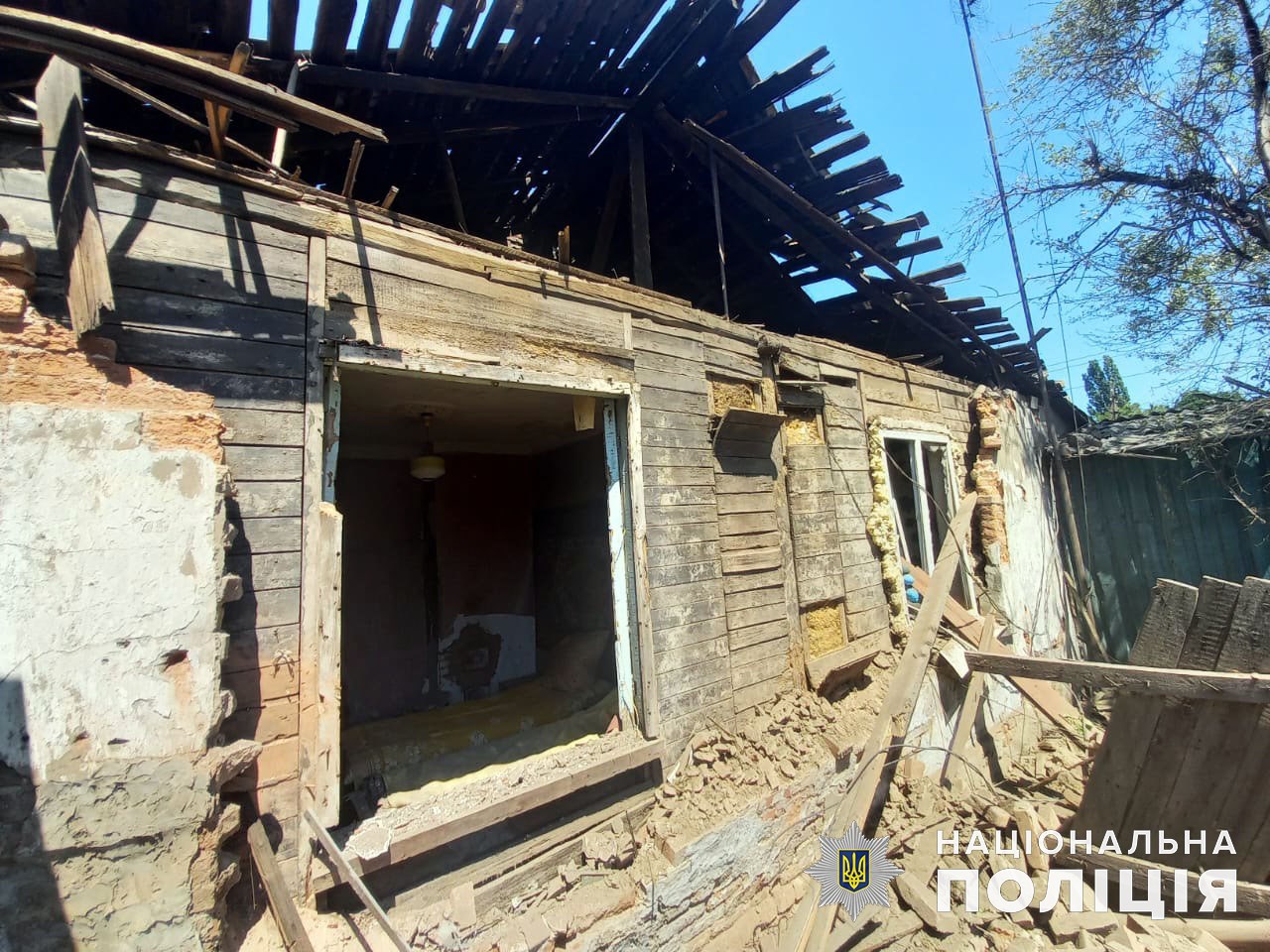 Поврежденный 20 июня частный дом в Донецкой области