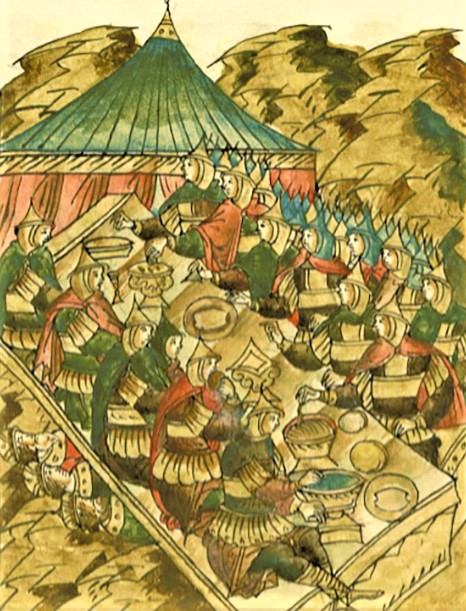 бенкет монголів після перемоги на Калці
