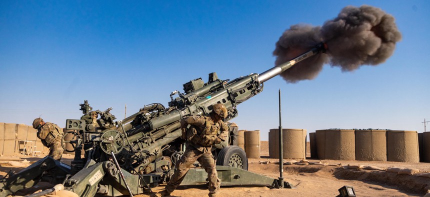Пушка Howitzer в Сирии