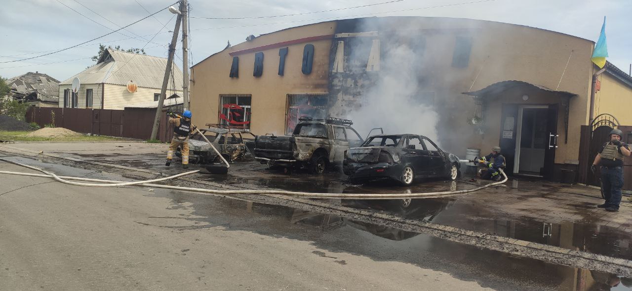 згорілі машини в Лимані