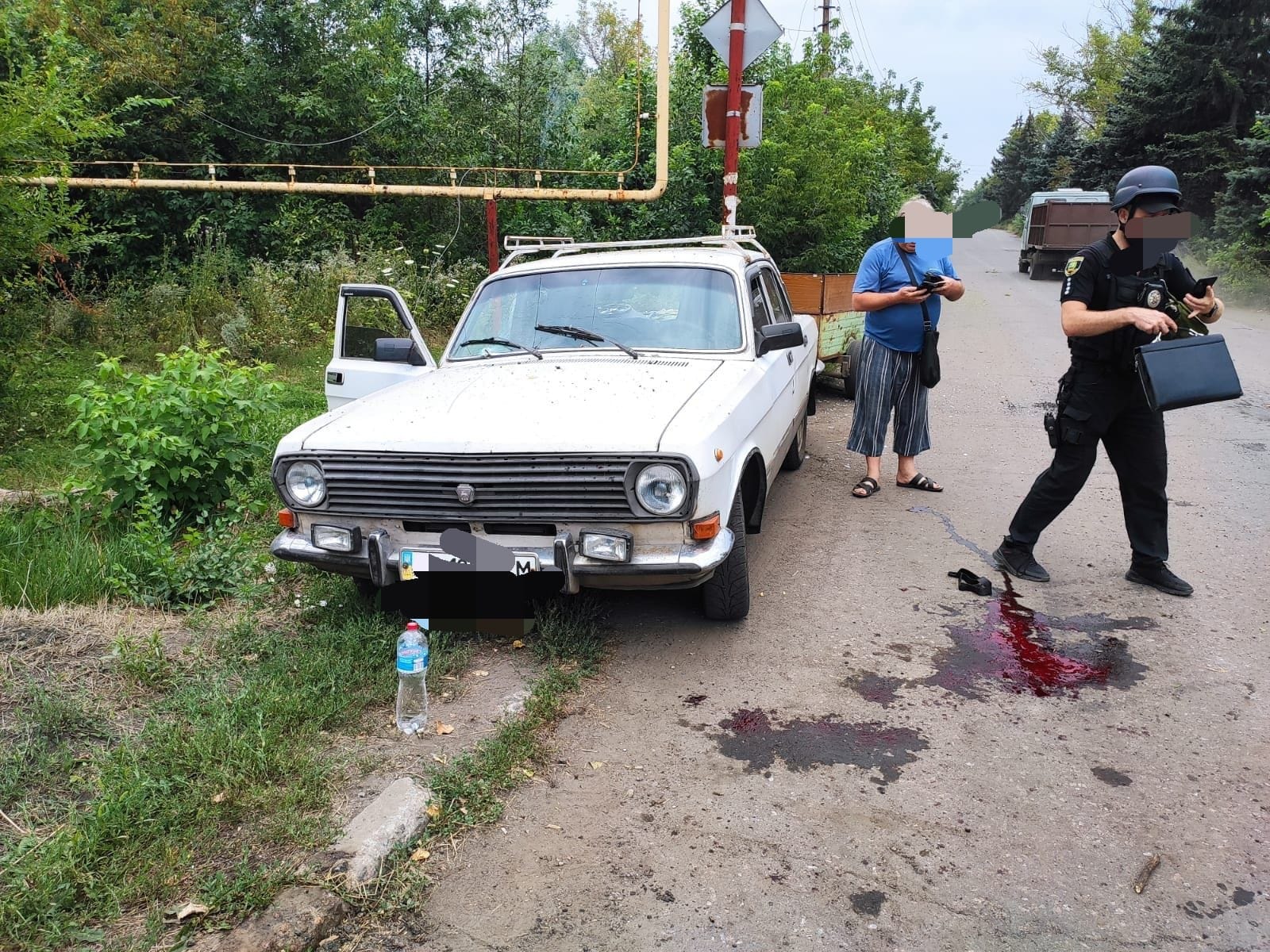 Место обстрела в Донецкой области