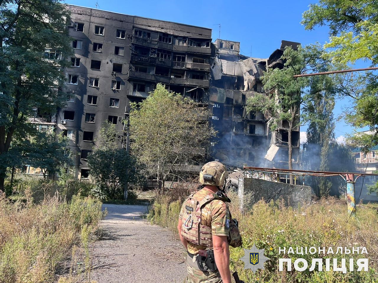 Дев’ятиповерховий будинок, який зруйнували росіяни 18 вересня.