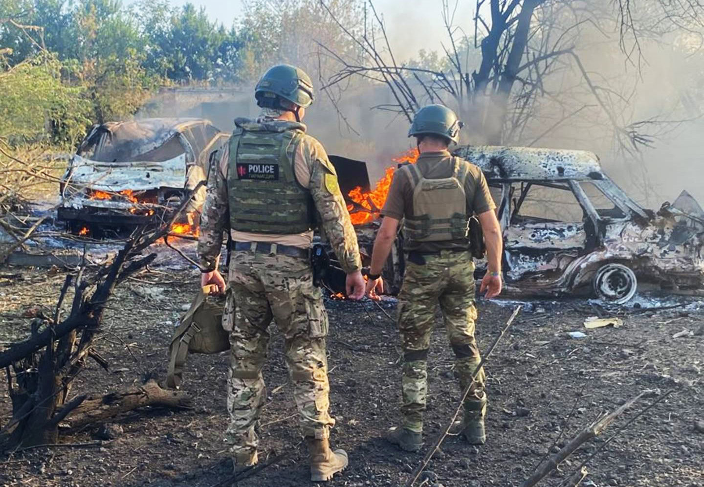 пожежа на місці обстрілу на Донеччині