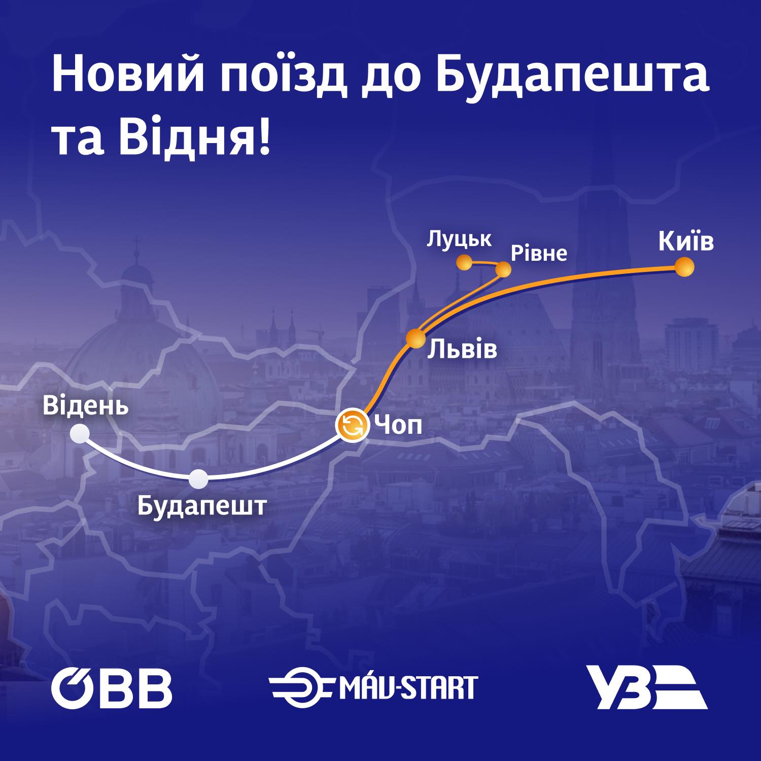 Схема маршруту до Відня. Джерело: Укрзалізниця
