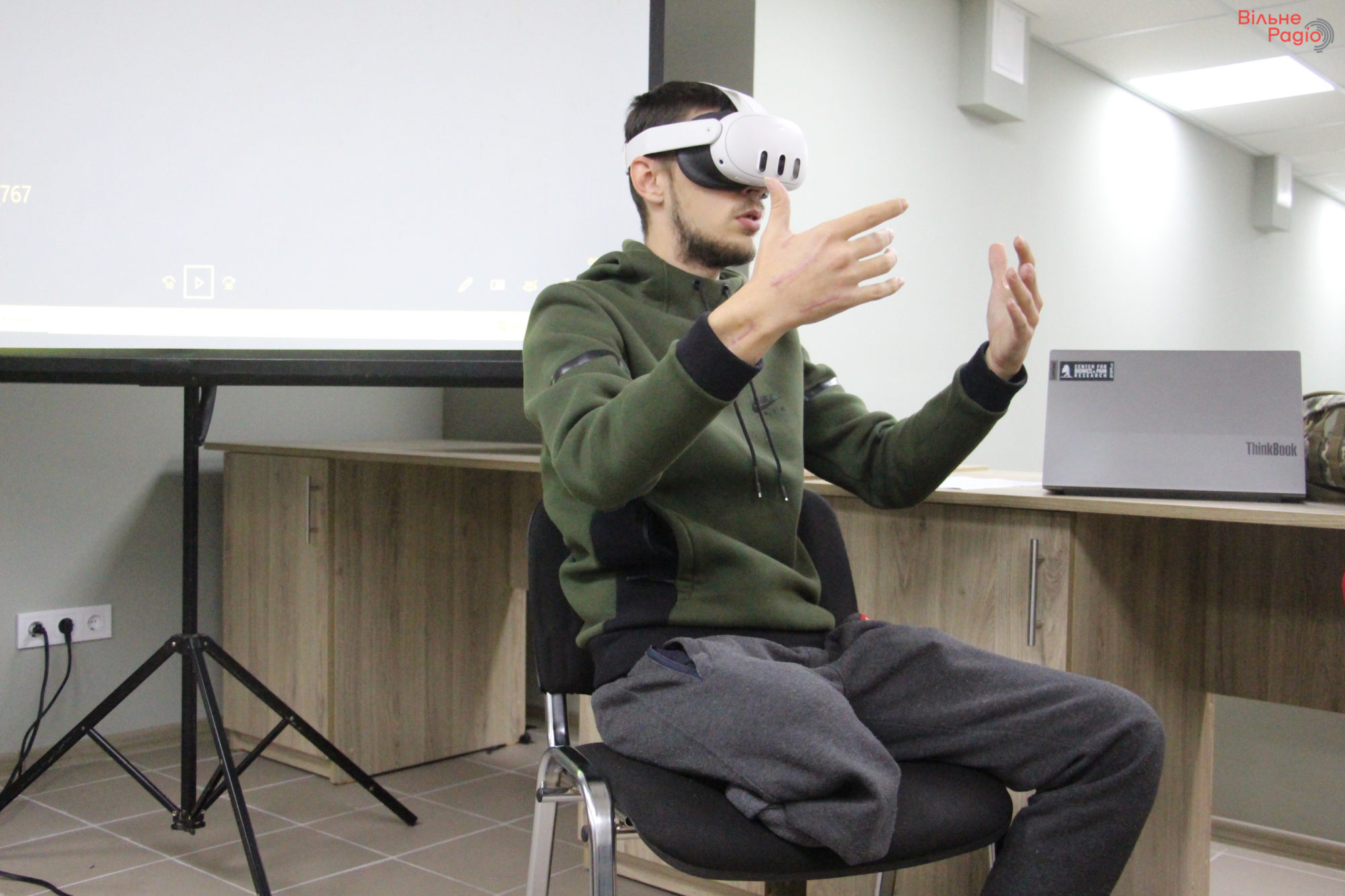 Микита Маказан втратив на війні ногу й пройшов курс лікування від фантомного болю з використанням віртуальної реальності
