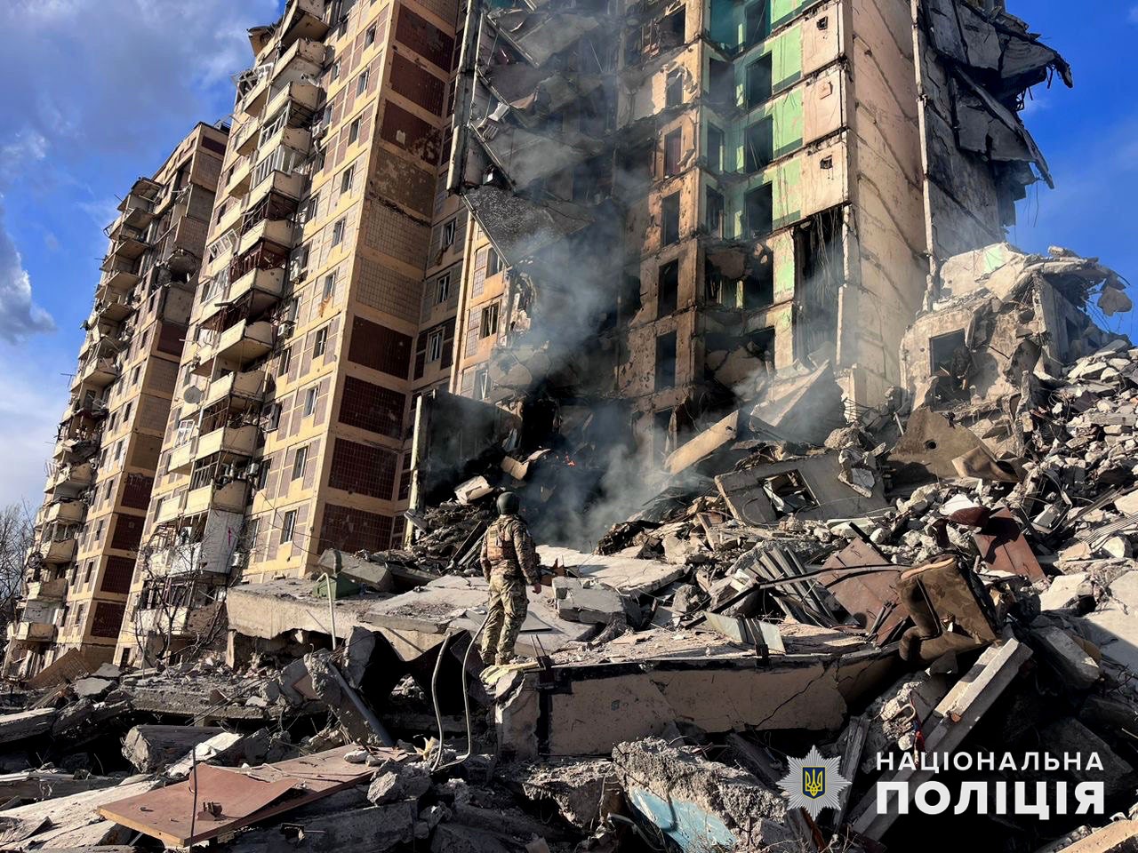 Уничтоженная в Авдеевке 14 ноября 2023 года многоэтажка. Фото: Полиция Донецкой области