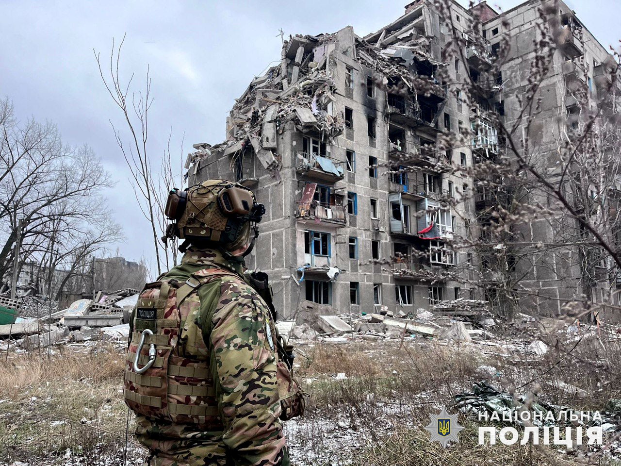 Разрушенный обстрелами дом в Донецкой области. 26 ноября 2023 года. Фото: Полиция Донецкой области