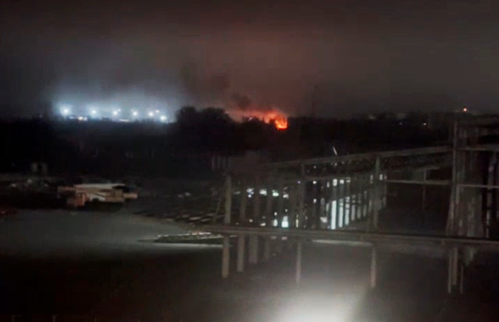 Пожар был виден издалека. Мариуполь, 14.12.23. Скриншот с медиа оккупантов