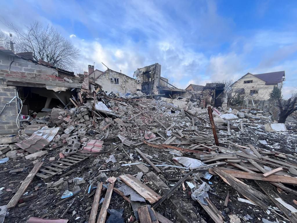Уничтоженный дом в Донецкой области