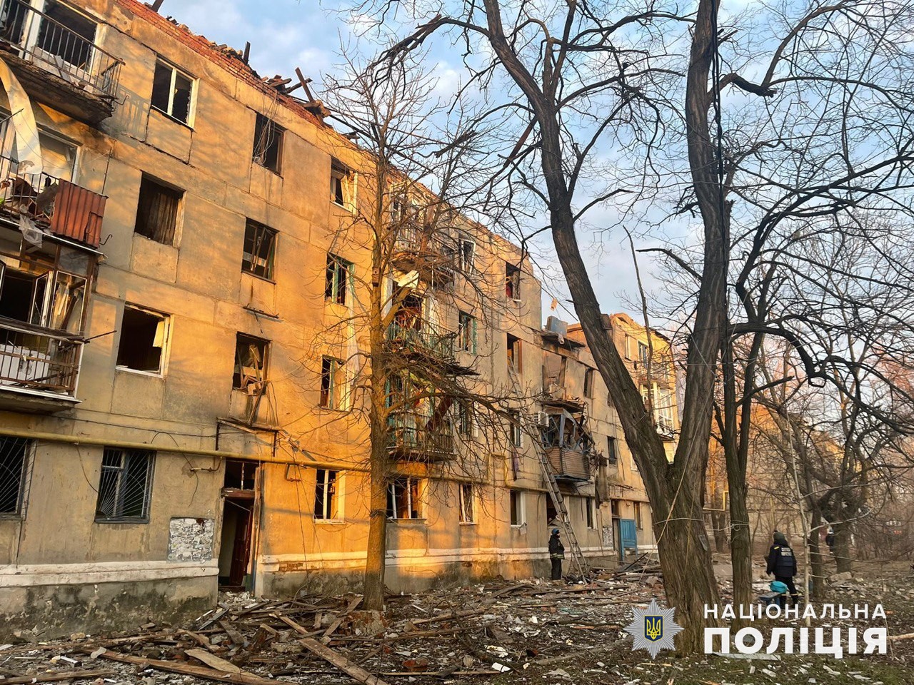 Уничтоженная хрущевка в Донецкой области