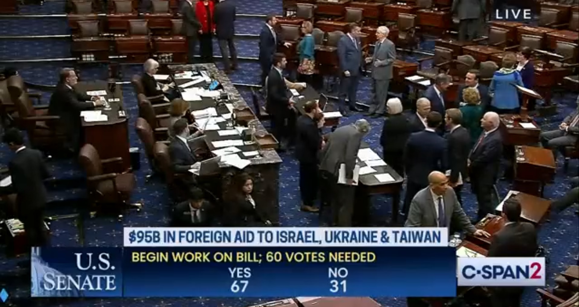 Голосування 8 лютого 2024 року за фінансування військової допомоги Україні у Сенаті США.
