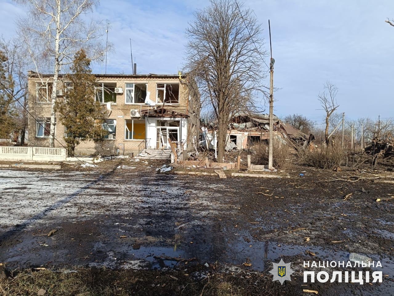 Обстрелянный магазин в Донецкой области