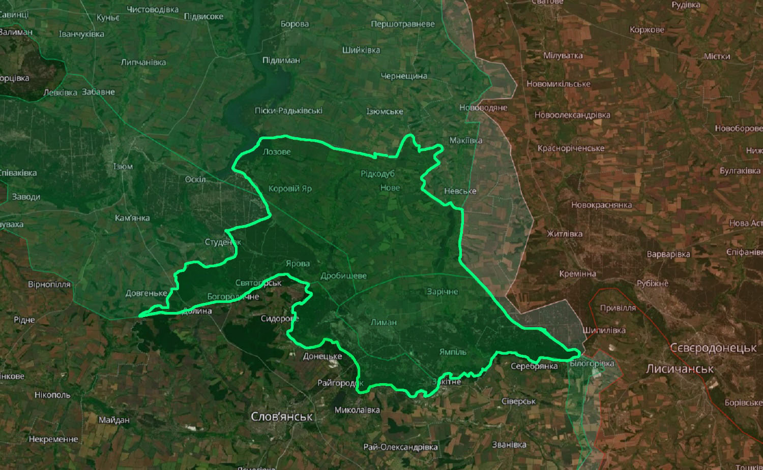 Територія на півночі Донецької області, яку ЗСУ звільнили від окупантів. 30 листопада 2022 року