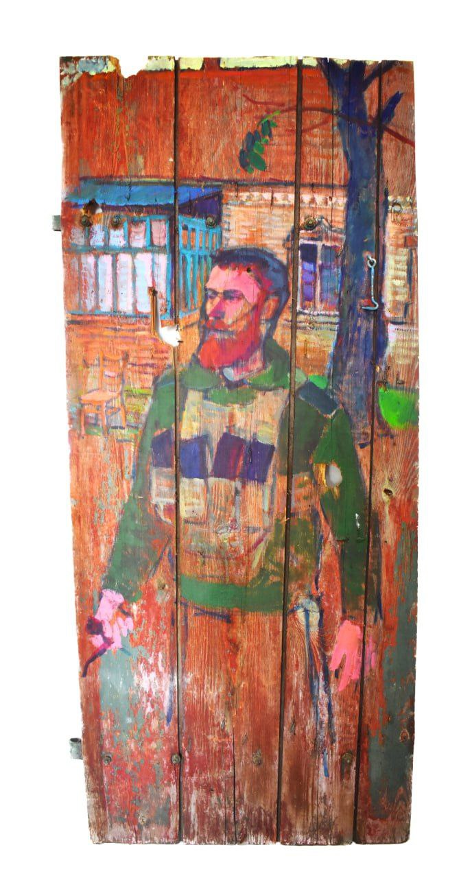 Картина Володимира Безрукого на виставці у Запоріжжі у лютому 2024 року