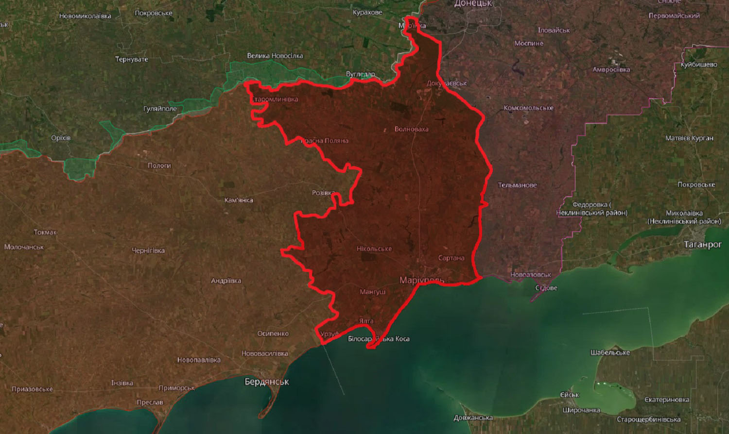 Територія у південній частині Донецької області, яку не вдалося повернути за 2 роки відкритого вторгнення