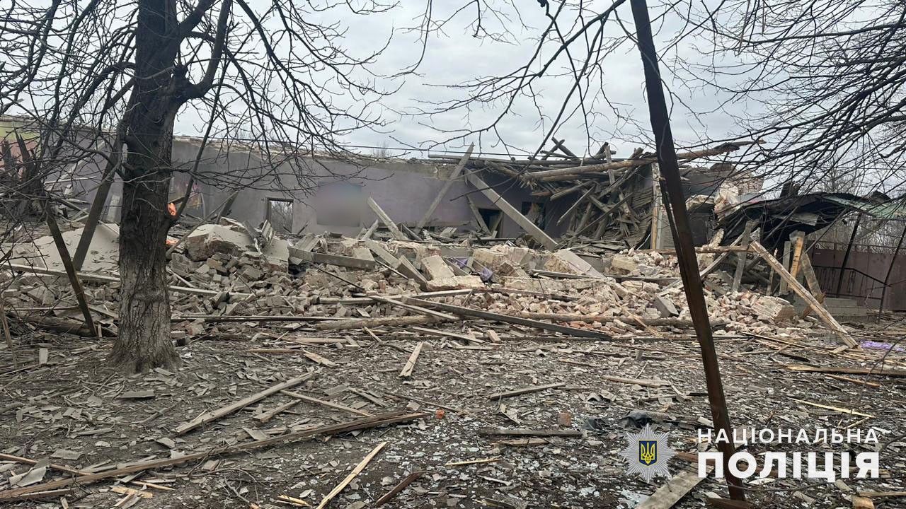 Руины после российского обстрела Донецкой области