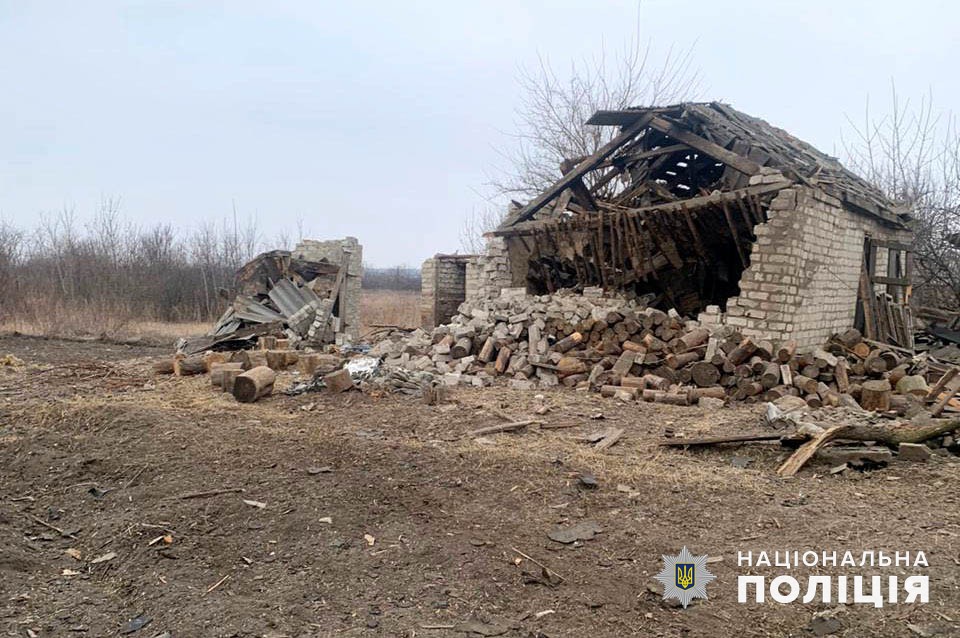 Приватний будинок на Донеччині, що постраждав від вогню російських загарбників 22 березня 2024 року