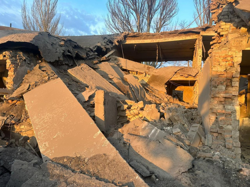 Руины после обстрела Донецкой области