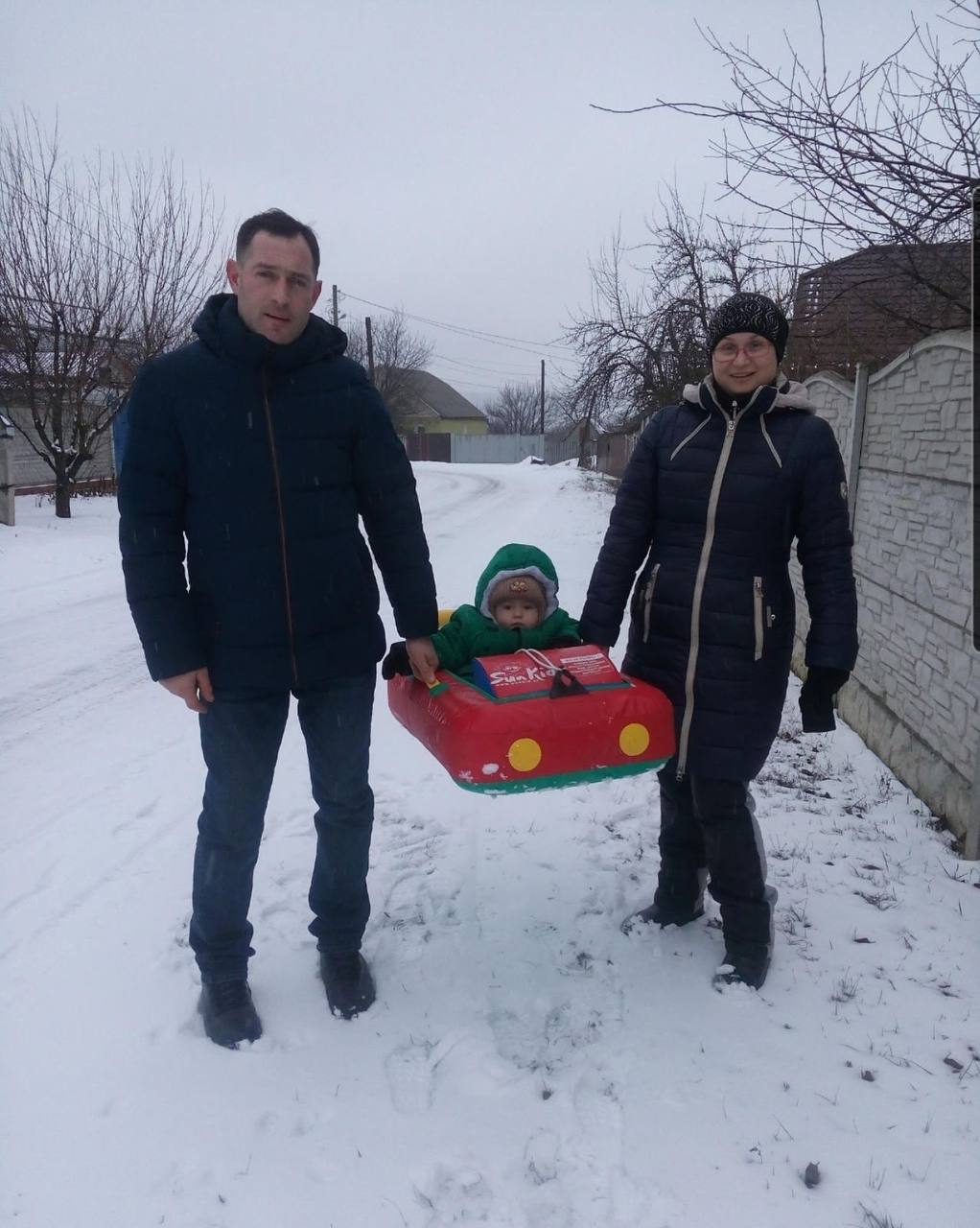 Микола Рукін разом з дружиною та сином