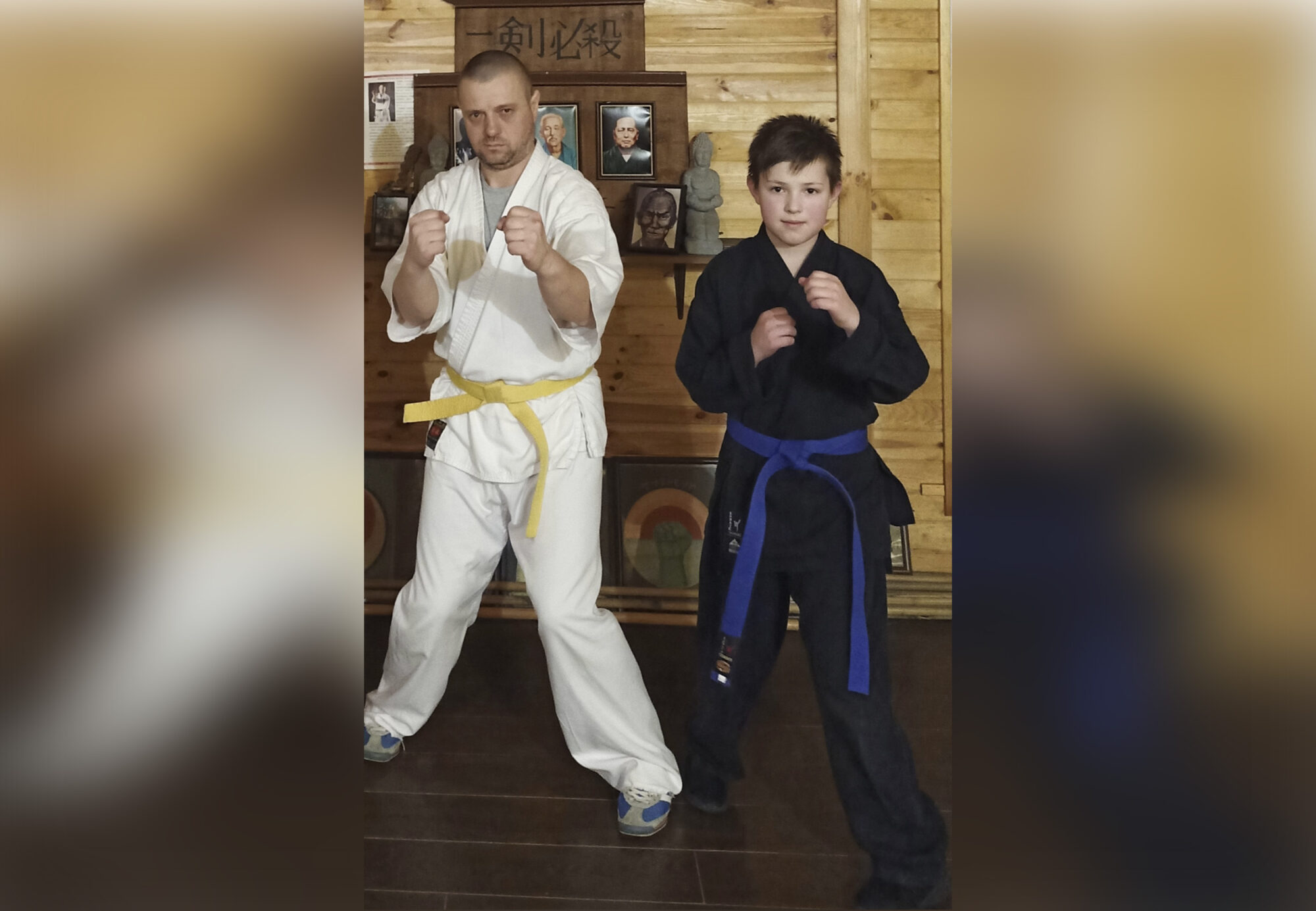Сергій Лівандовський з сином на тренуванні з карате