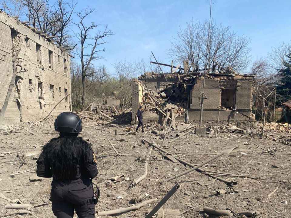 Обстріл Костянтинівки 9 квітня. Фото: Донецька ОВА