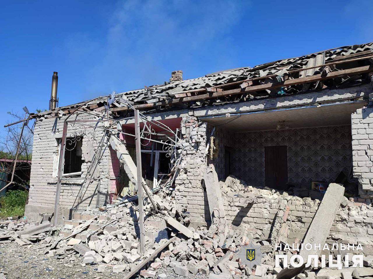 Последствия российских атак Донетчины. Фото: ГУНП Донецкой области