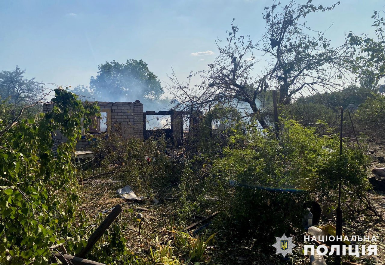 Російські війська обстрілювали Донеччину 27 липня. Фото: ГУНП Донеччини