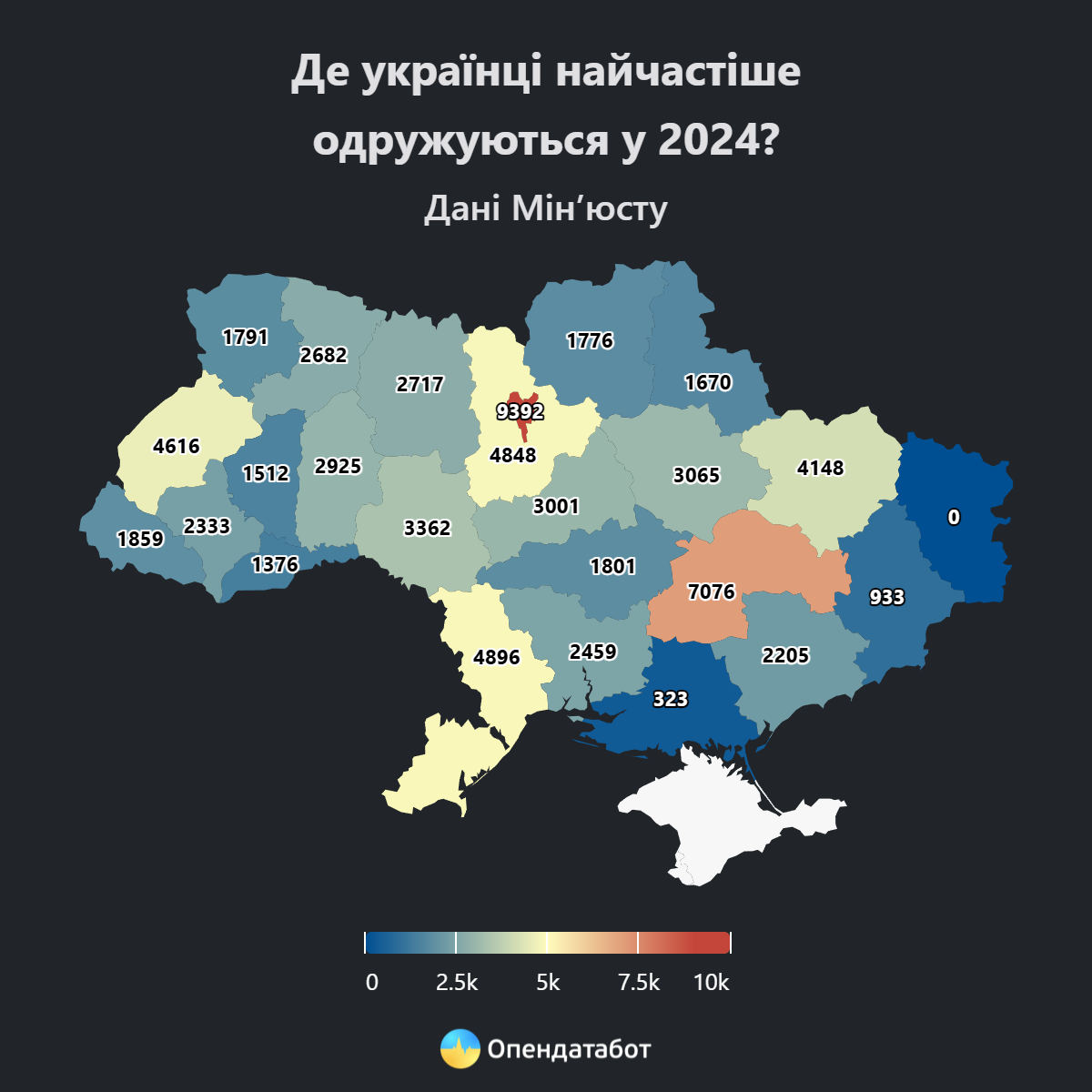 Жители Донетчины в этом году разводятся меньше, чем среднестатистические украинские пары 2